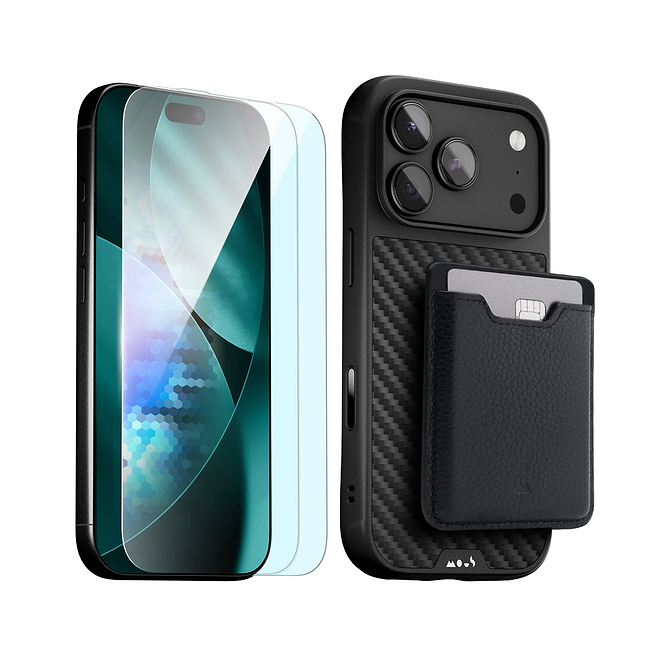 Aramidfaser Schutzhülle, Displayschutz und Card Wallet - Apple Starter Kit