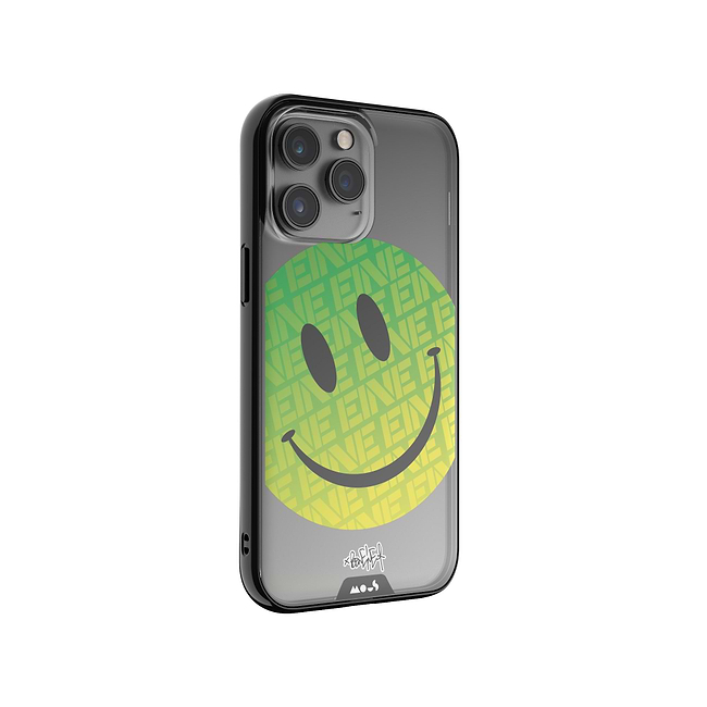 Clear Transparent iPhone Case Ben Eine Green Smiley MagSafe Wireless Charging | iPhone 14 Pro Max,iPhone 14 Pro,iPhone 15 Pro,iPhone 15 Pro Max