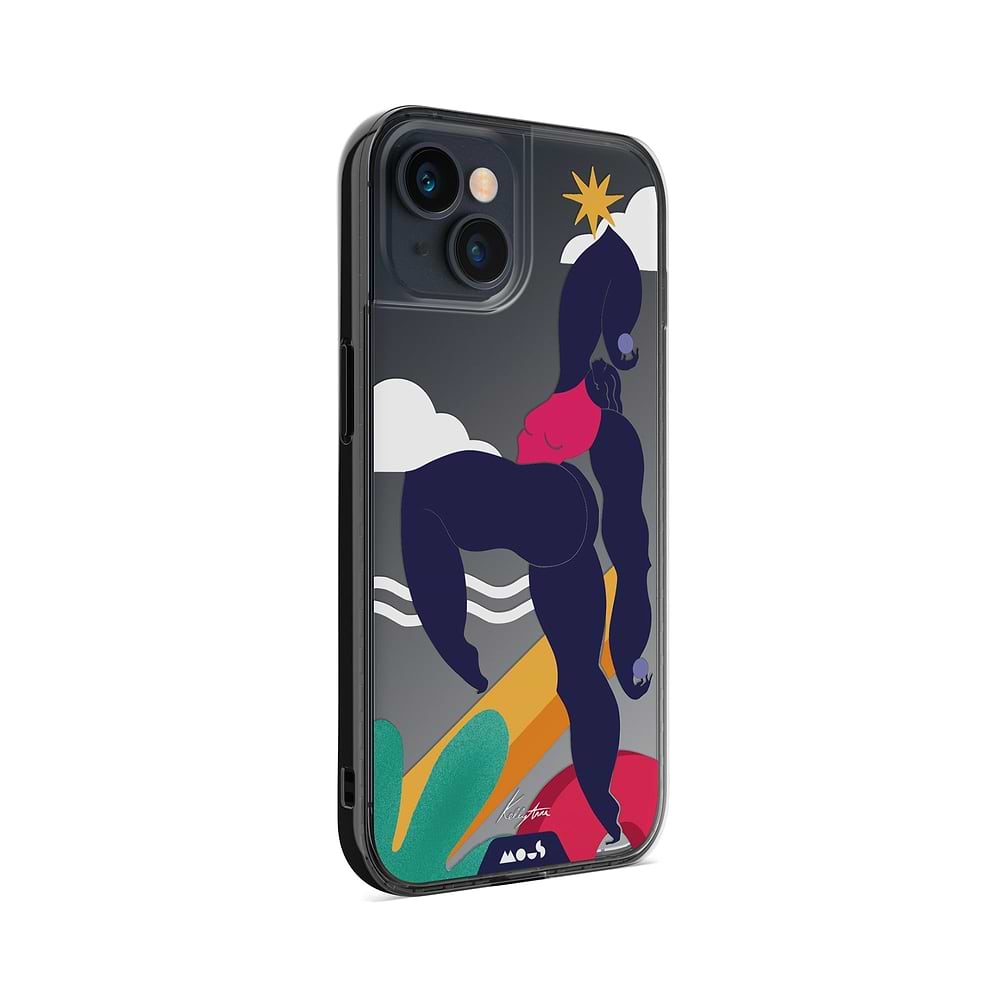 Clear Protective Phone Case Transparent Qi Wireless Charging Kelly Anna Up Lift Art Design | iPhone 13 mini,iPhone 13