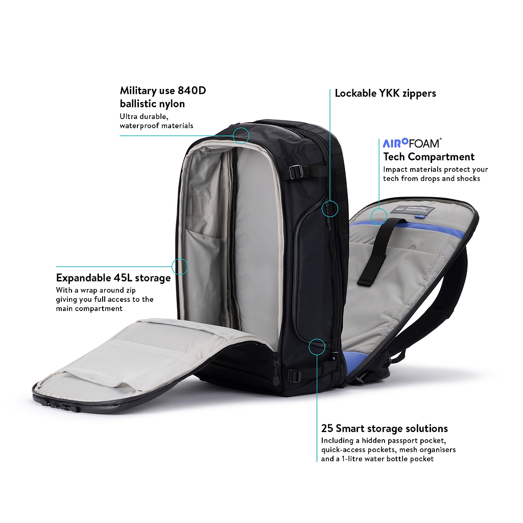 Mous | Optimal Travel Backpack | Expandable Storage | AiroFoam Tech | Mous
