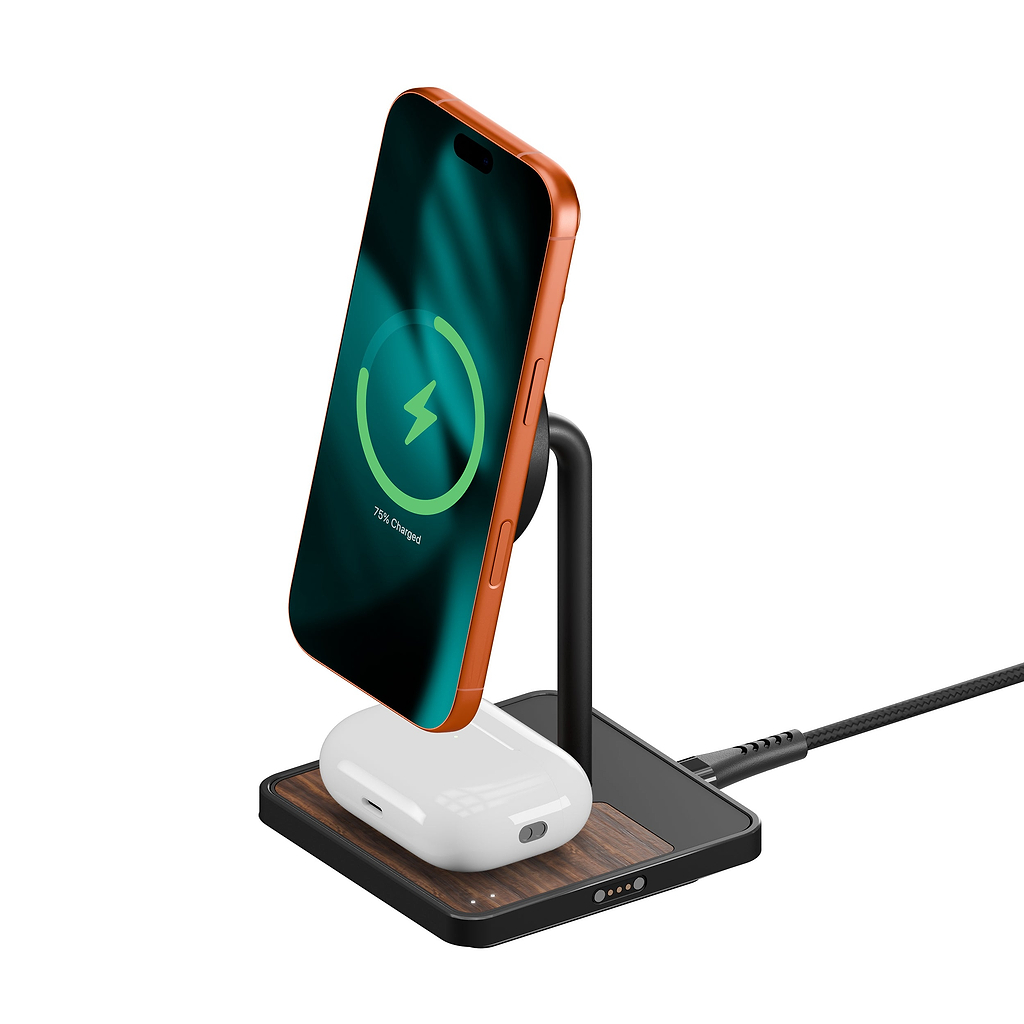 Wireless Charging Stand Walnut