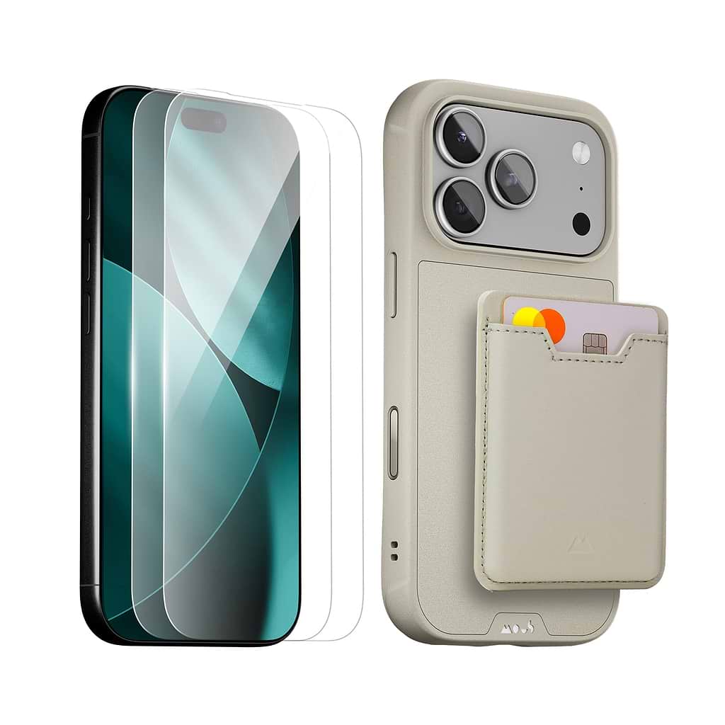 Stone Protective Case, Screen Protector and Card Wallet - Apple Starter Kit
