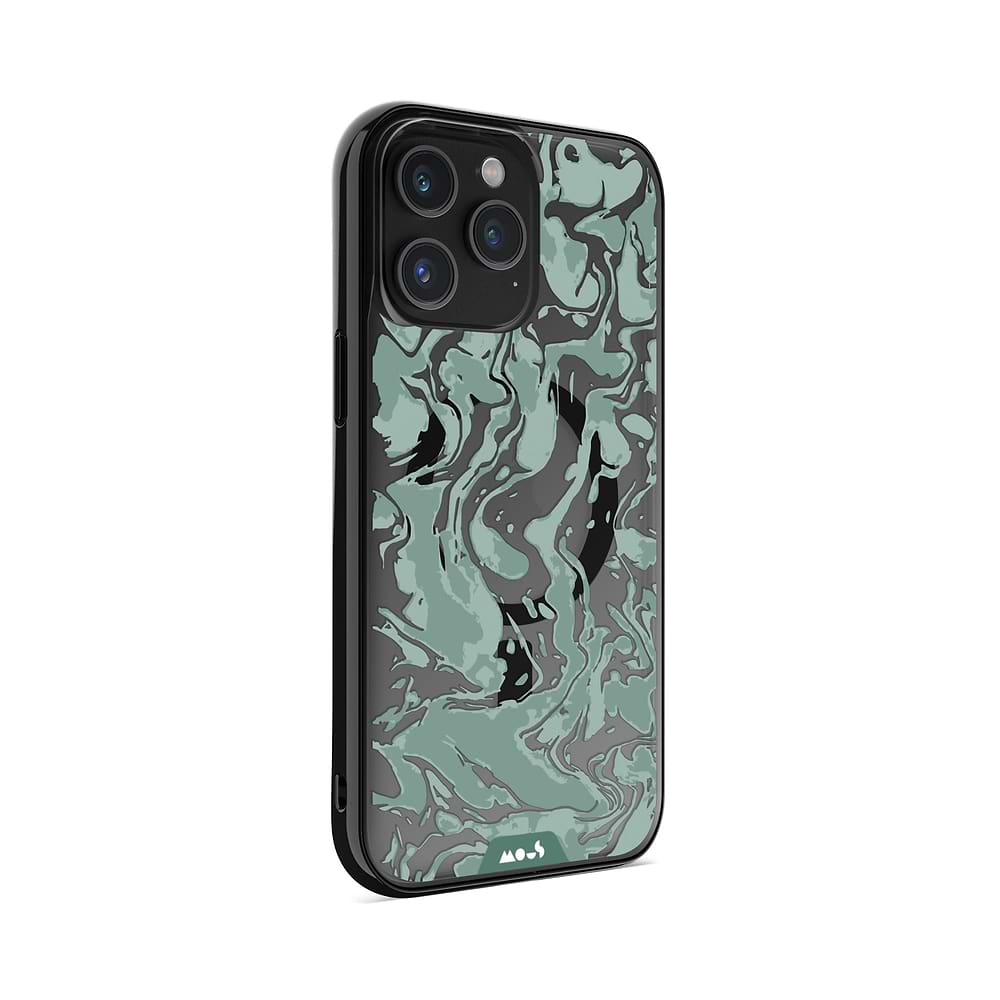 Sage Green Protective Phone Case - Marbled MagSafe