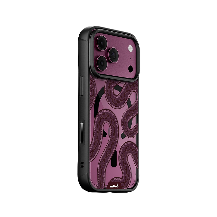 Burgundy Viper Protective Phone Case - Serpent MagSafe
