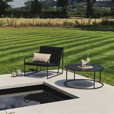 Part of the Black Modern Rounded Garden Furniture Set