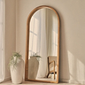 Lilia - Full Length Warm Wood Arched Wooden Mirror 170cm x 80cm