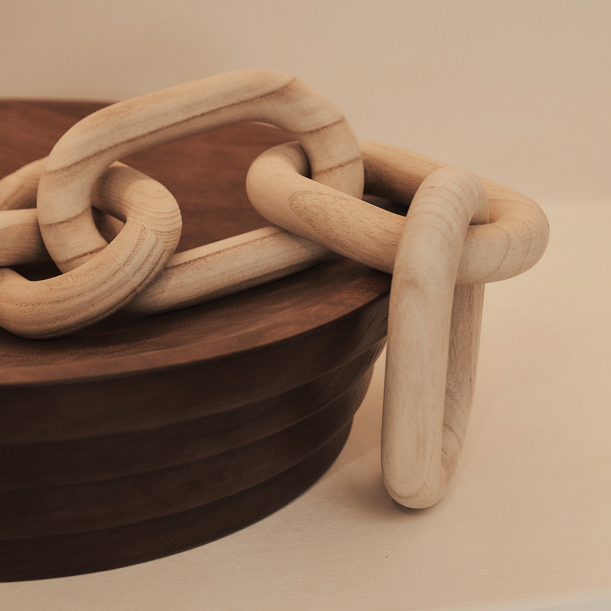 Luciana - Dark Wood Ribbed Bowl 40cm