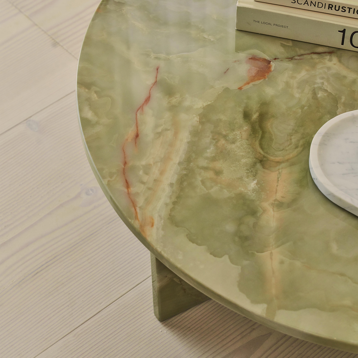 Ravello - Green Onyx Round Premium Solid Marble Coffee Table