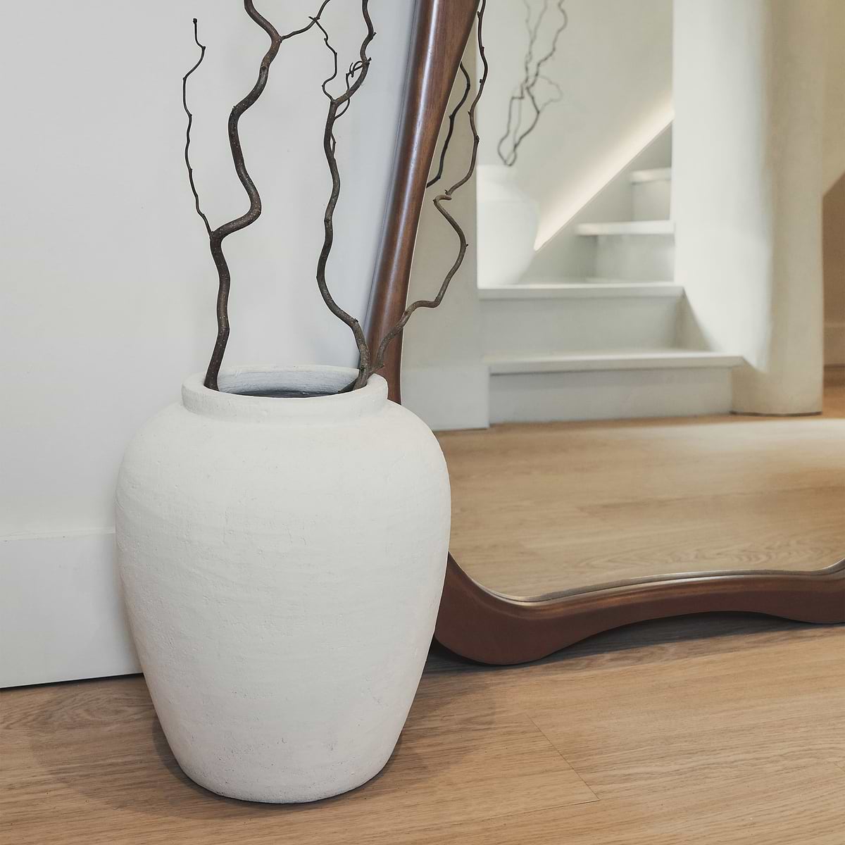 Arcurva - Large Full Length Dark Wood Irregular Mirror 170cm x 85cm