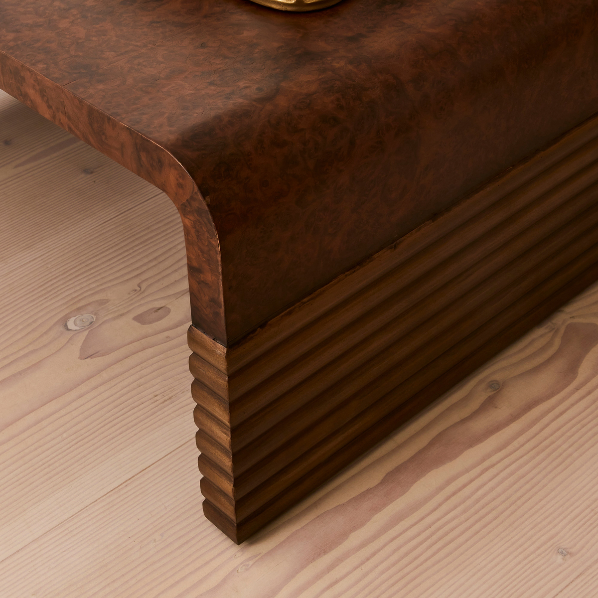 Eliana - Dark Burl Curved Dark Wood Premium Coffee Table