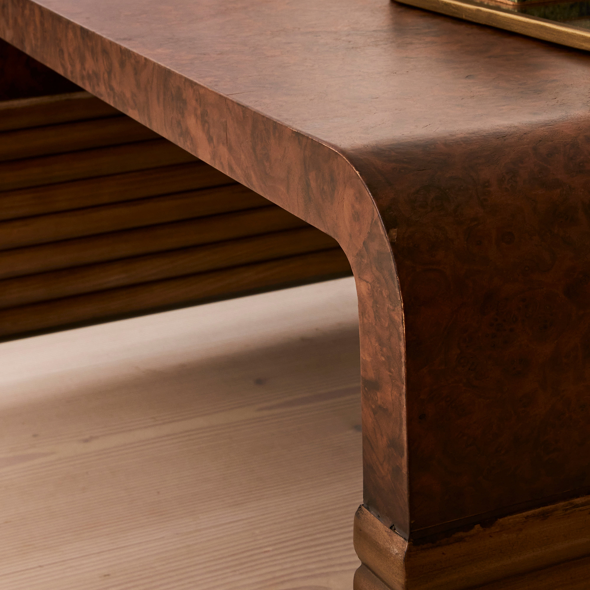 Eliana - Dark Burl Curved Dark Wood Premium Coffee Table