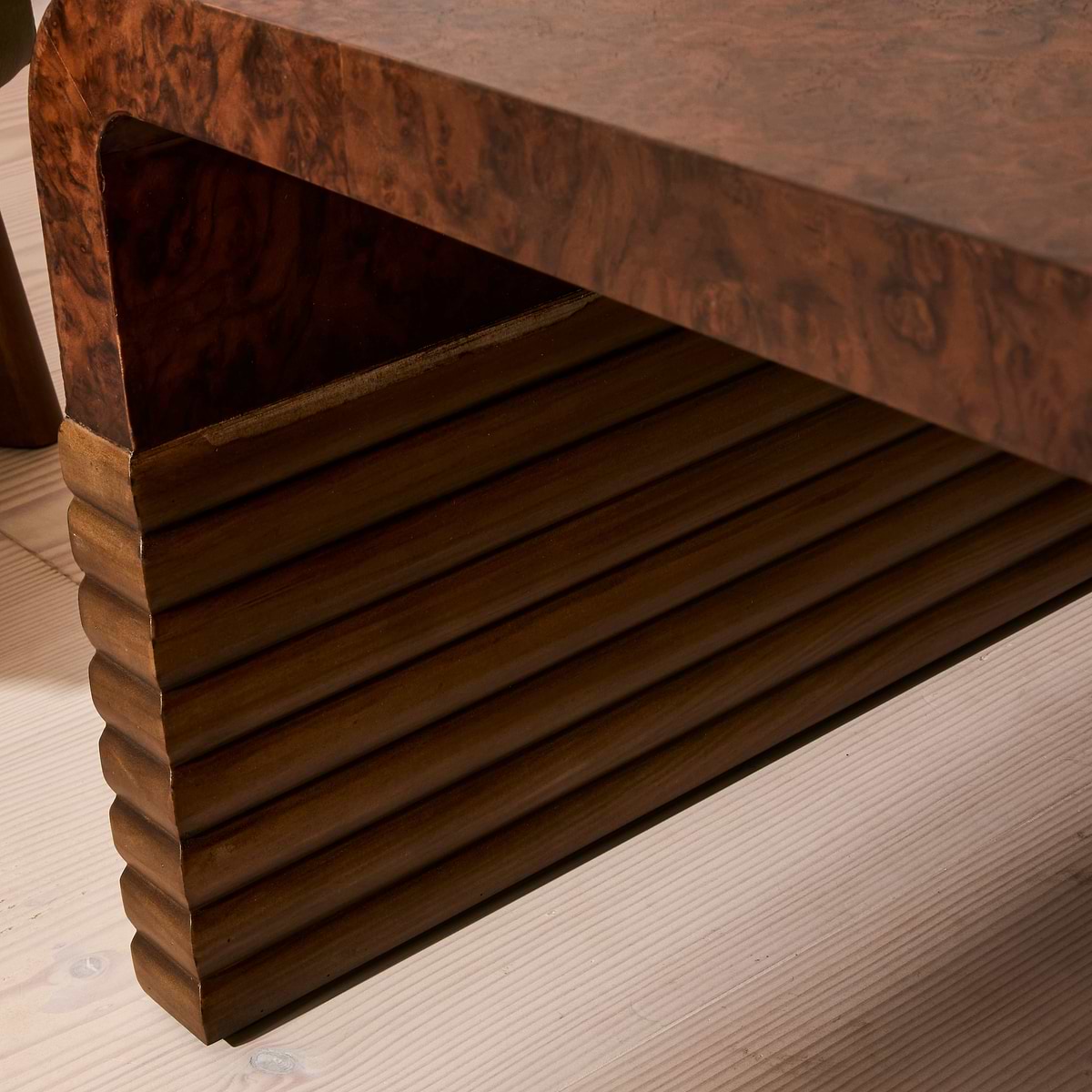 Eliana - Dark Burl Curved Dark Wood Premium Coffee Table