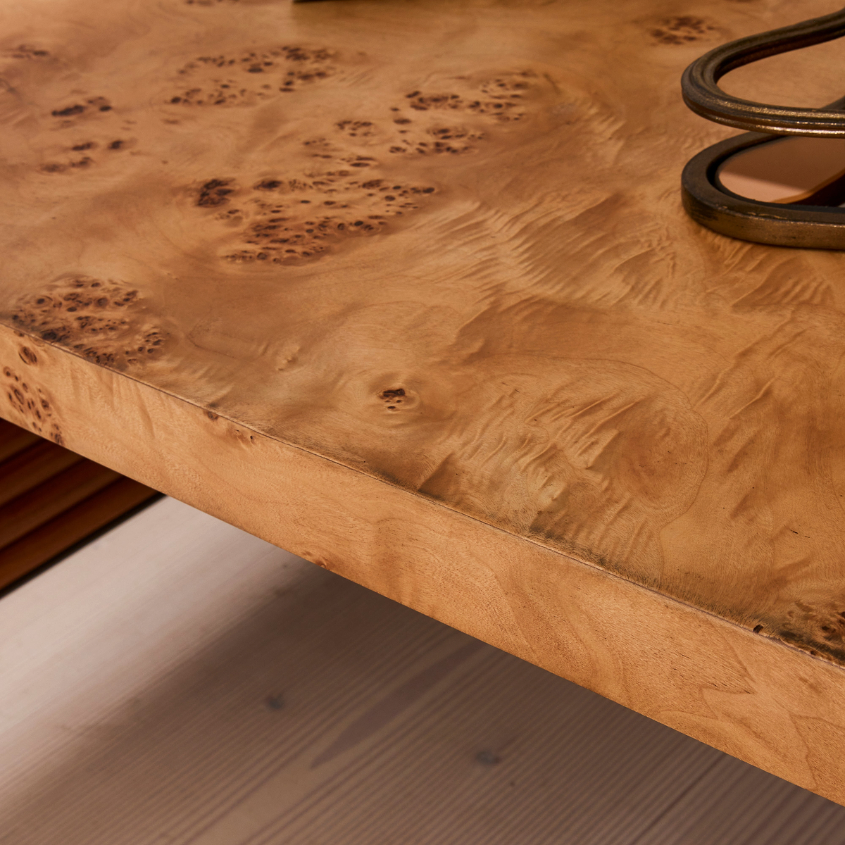 Eliana - Natural Burl Curved Warm Wood Premium Coffee Table