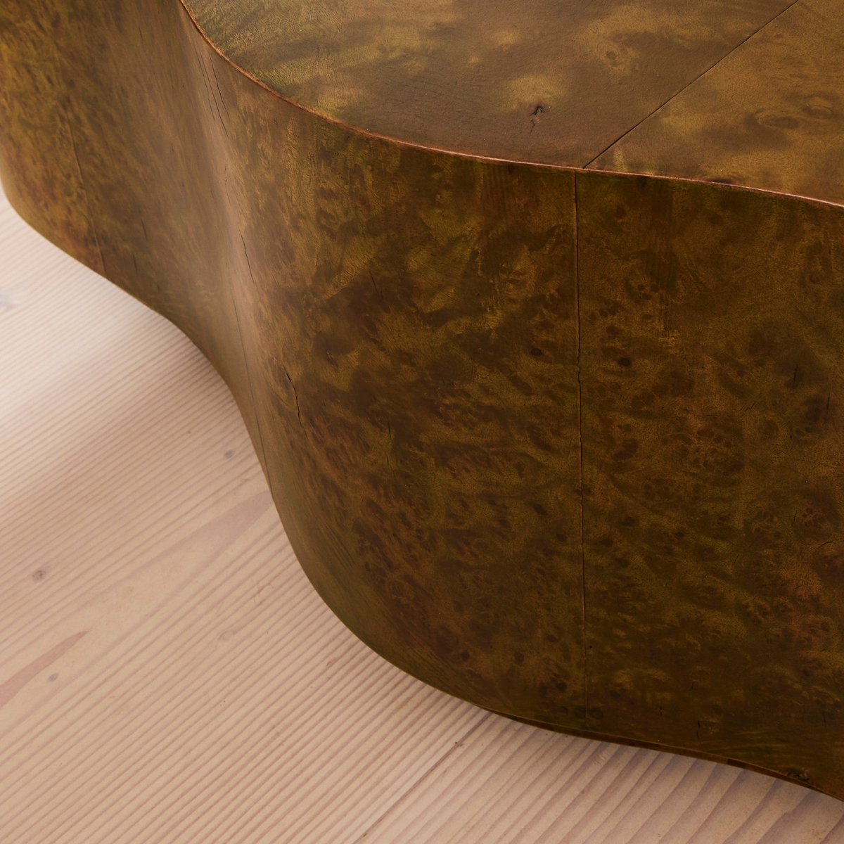 Oriana - Green Burl Wavy Oval Premium Coffee Table