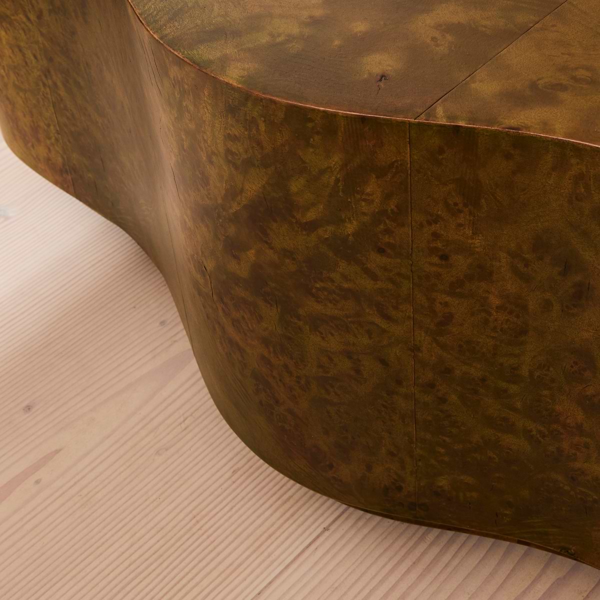 Oriana - Green Burl Wavy Oval Premium Coffee Table
