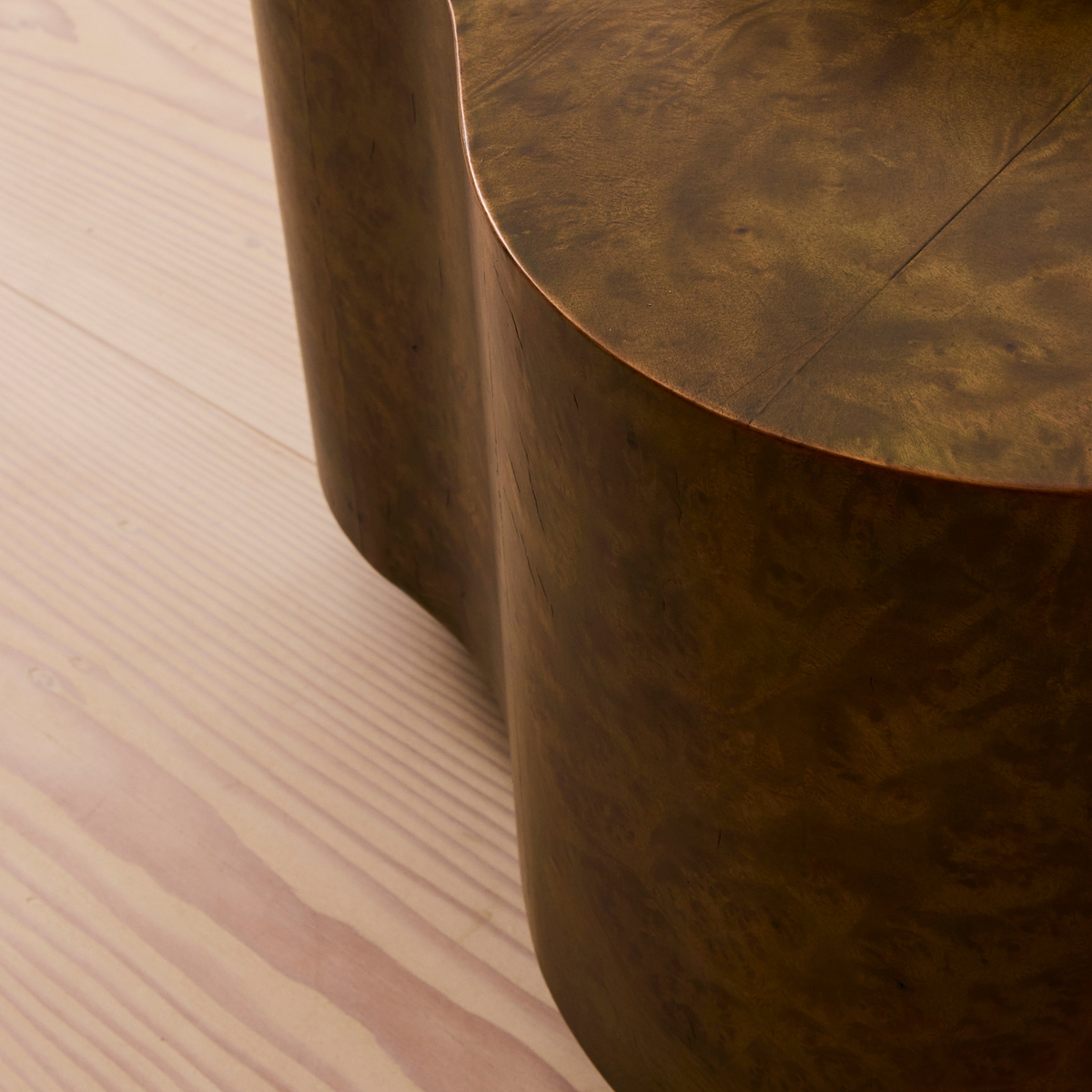 Oriana - Green Burl Wavy Oval Premium Coffee Table