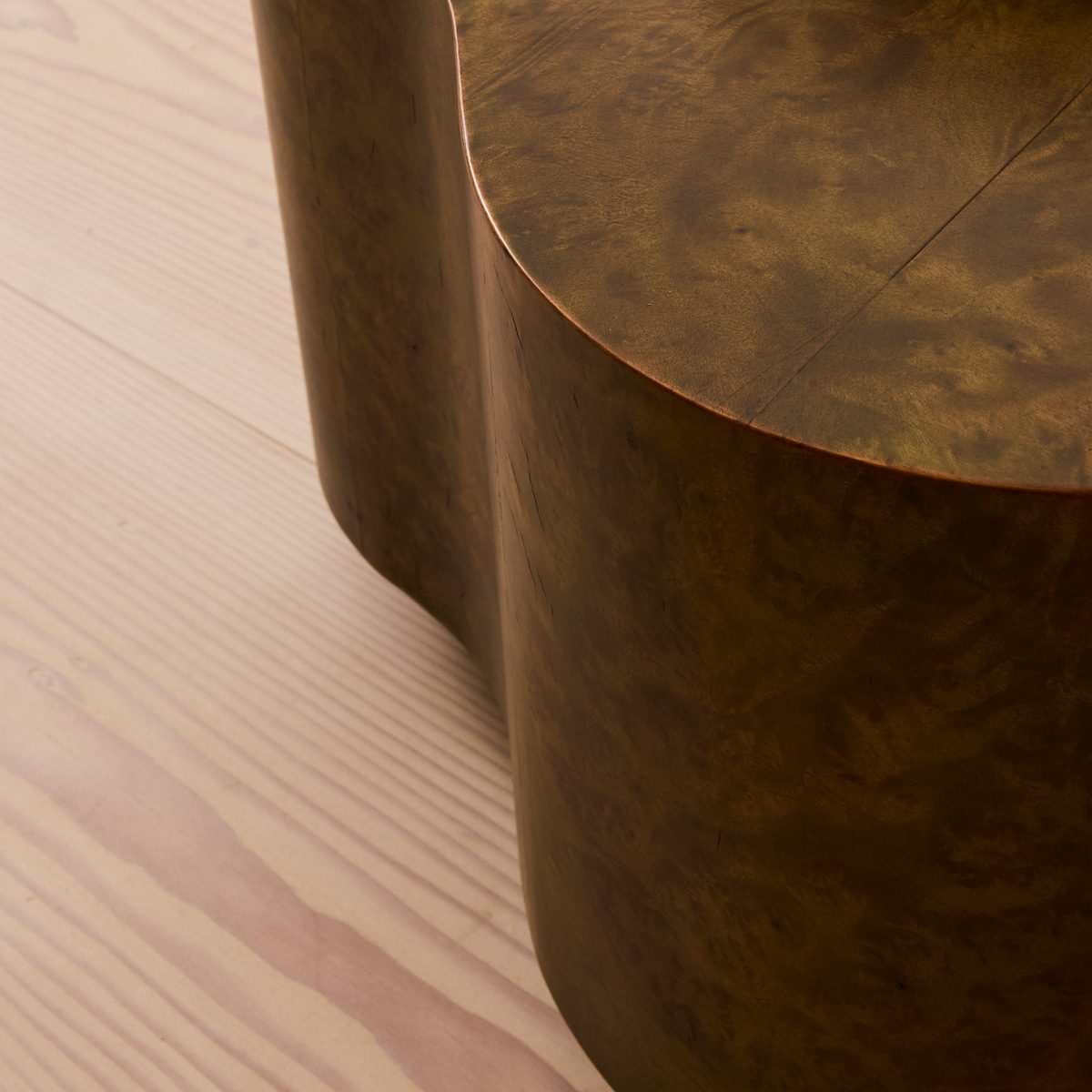 Oriana - Green Burl Wavy Oval Premium Coffee Table