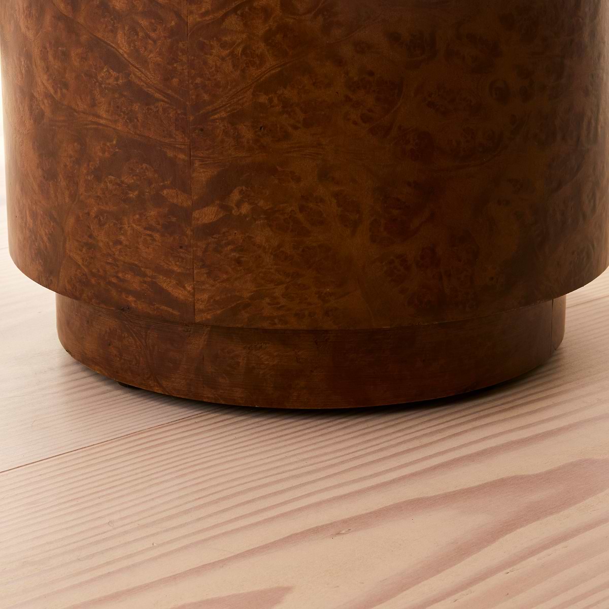 Arbour - Gold Burl Wood Premium Round Side Table