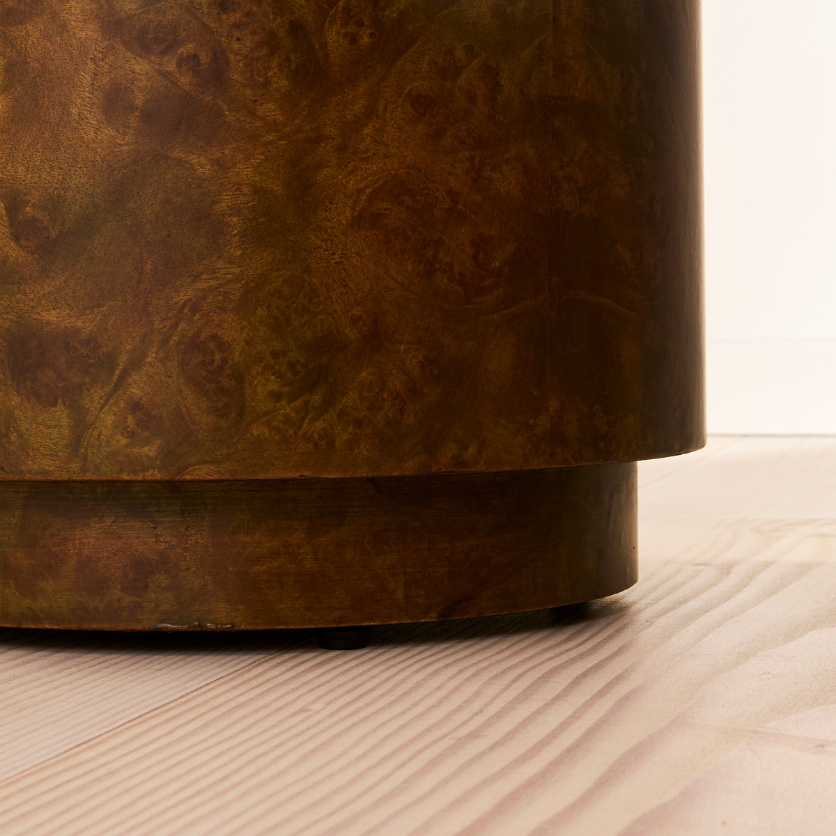 Arbour - Green Burl Wood Premium Round Side Table