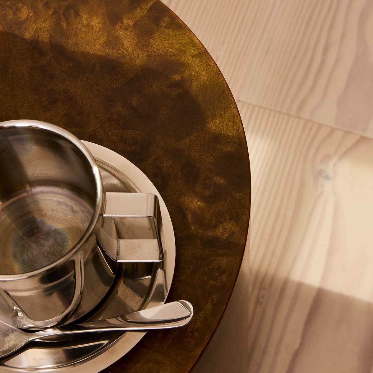 Arbour - Green Burl Wood Premium Round Side Table