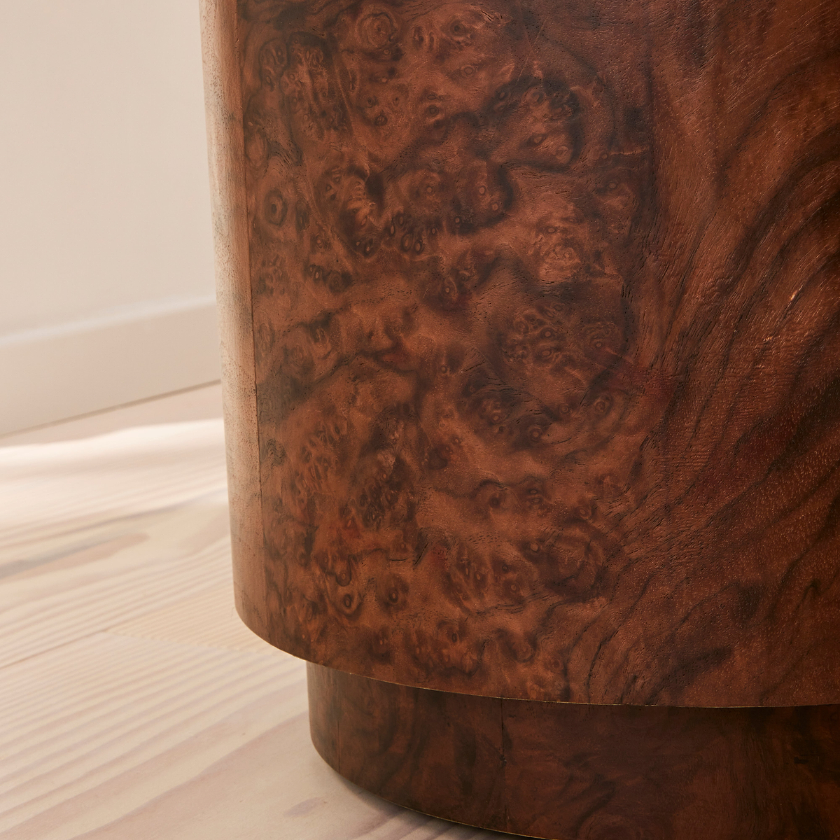 Arbour - Dark Burl Wood Premium Round Side Table