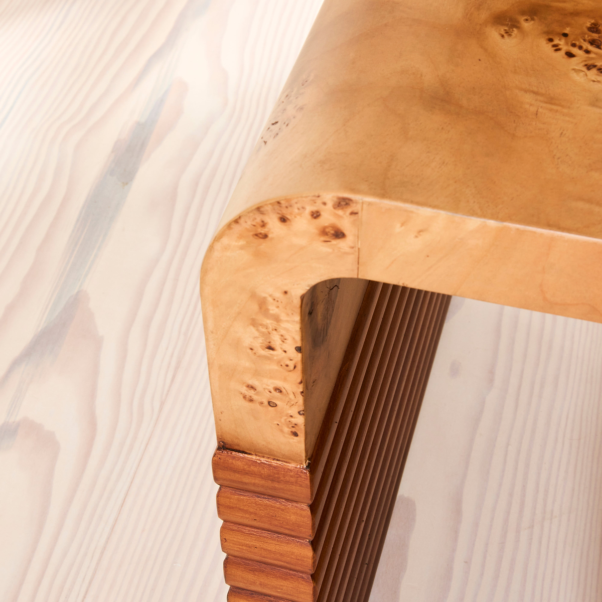Eliana - Natural Burl Curved Warm Wood Premium Side Table