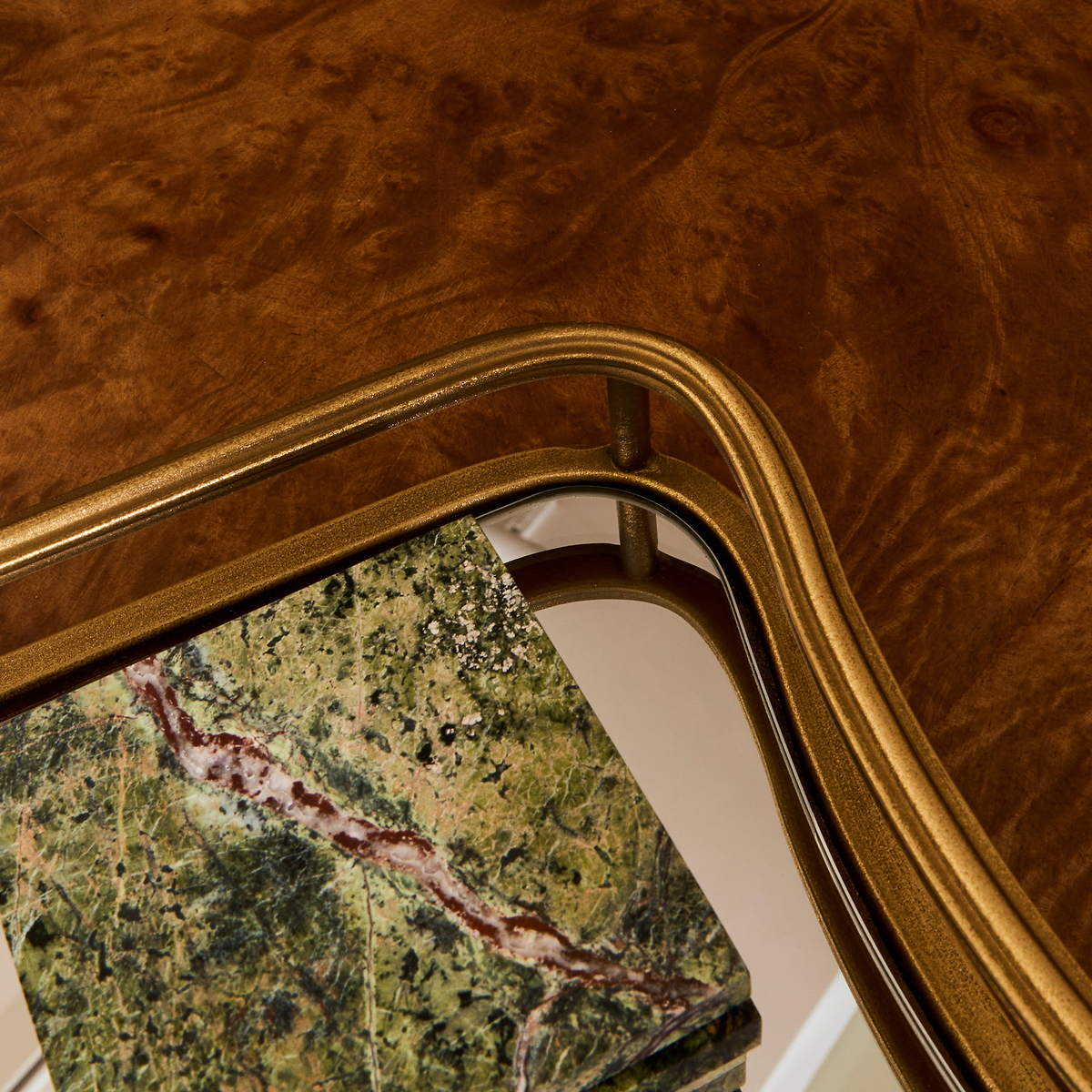 Louis - Gold Curved Rectangle Mirrored Decorative Tray