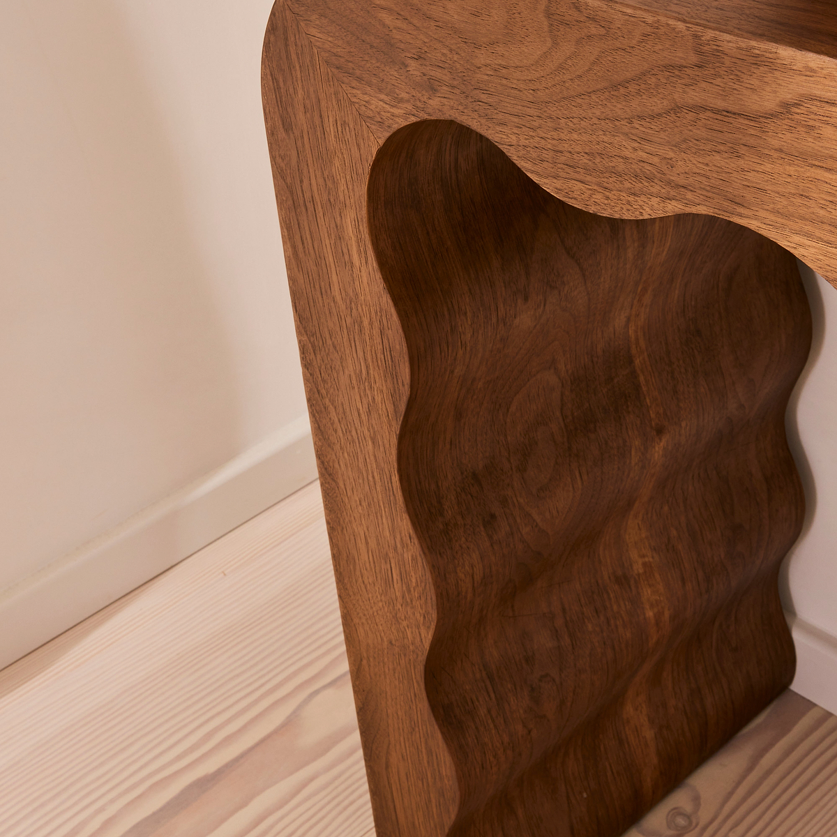 Serafina- Dark Wood Wavy Arched Premium Console Table