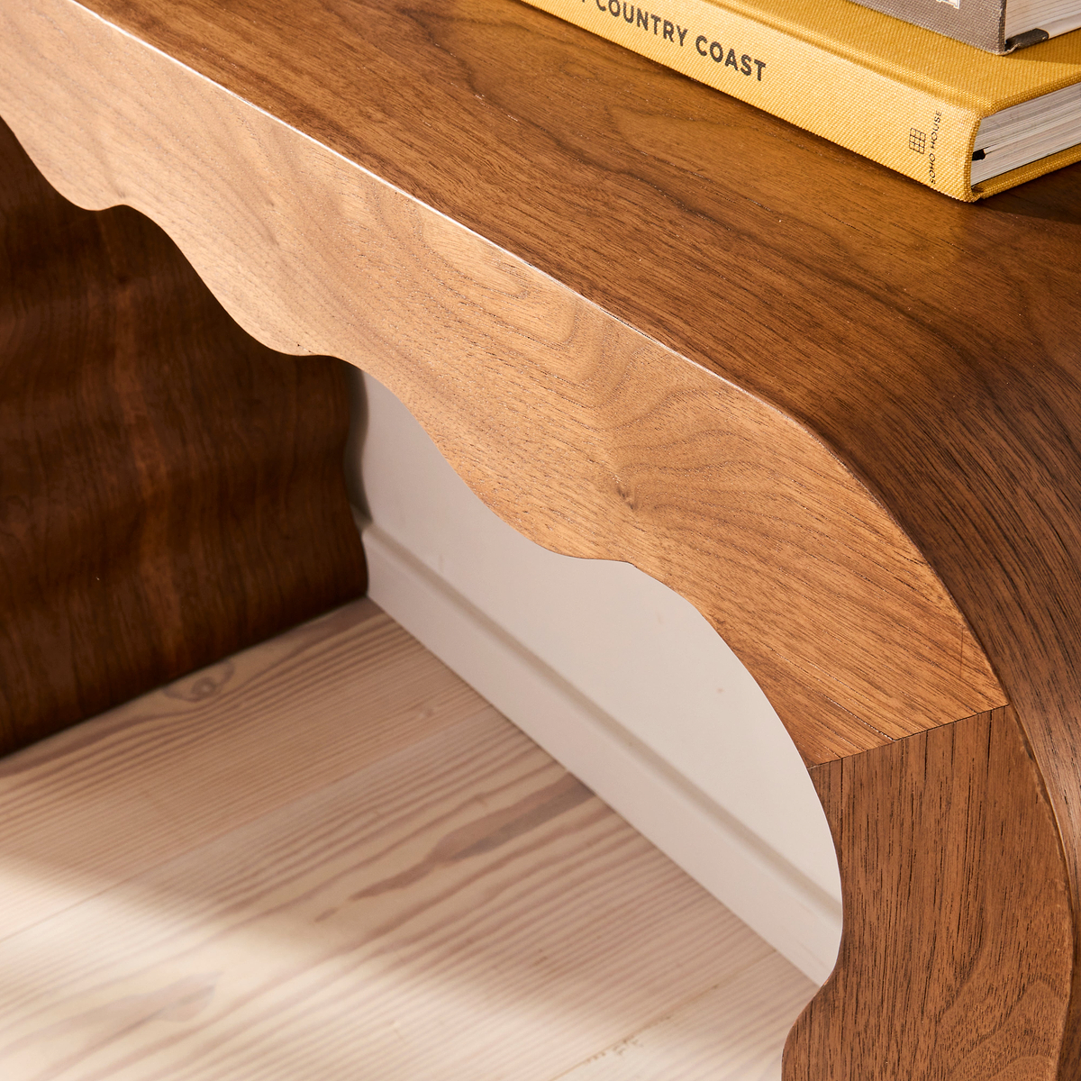 Serafina- Dark Wood Wavy Arched Premium Console Table