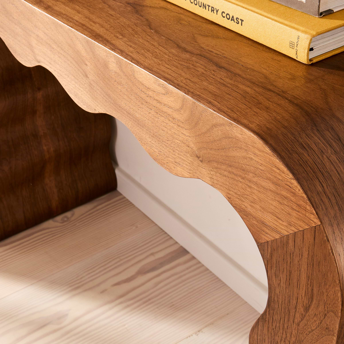 Serafina- Dark Wood Wavy Arched Premium Console Table