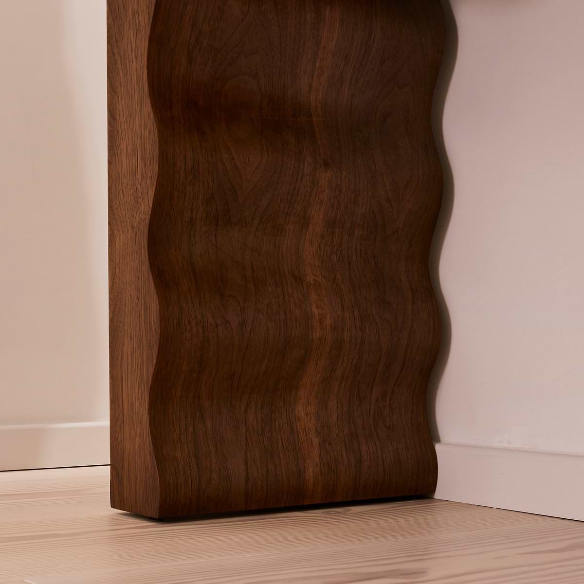 Serafina- Dark Wood Wavy Arched Premium Console Table