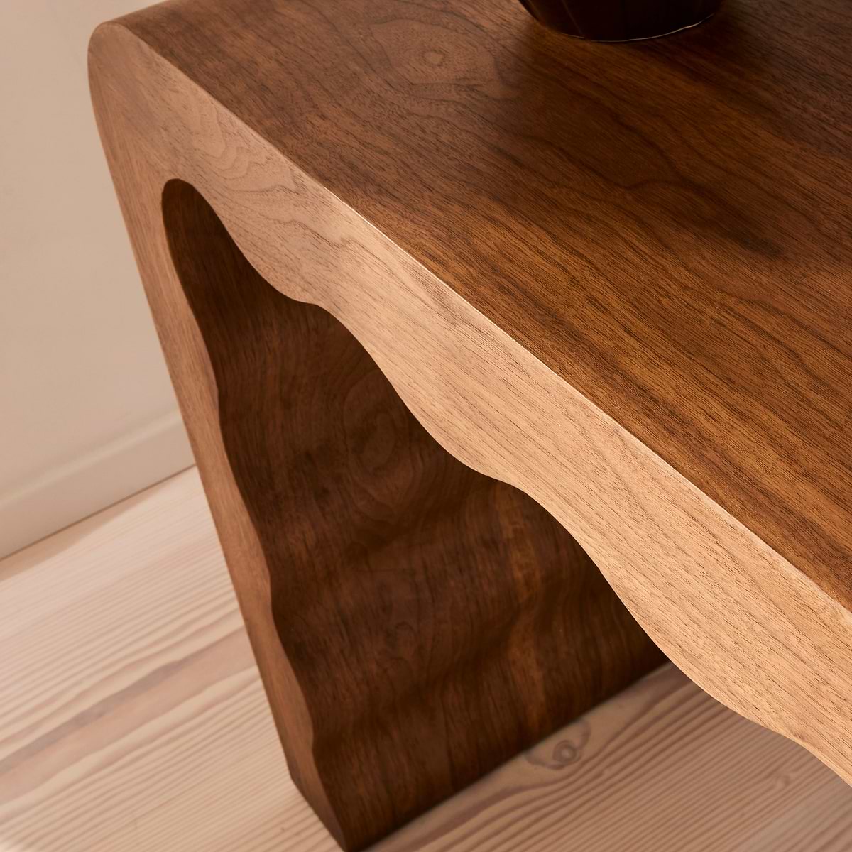 Serafina- Dark Wood Wavy Arched Premium Console Table
