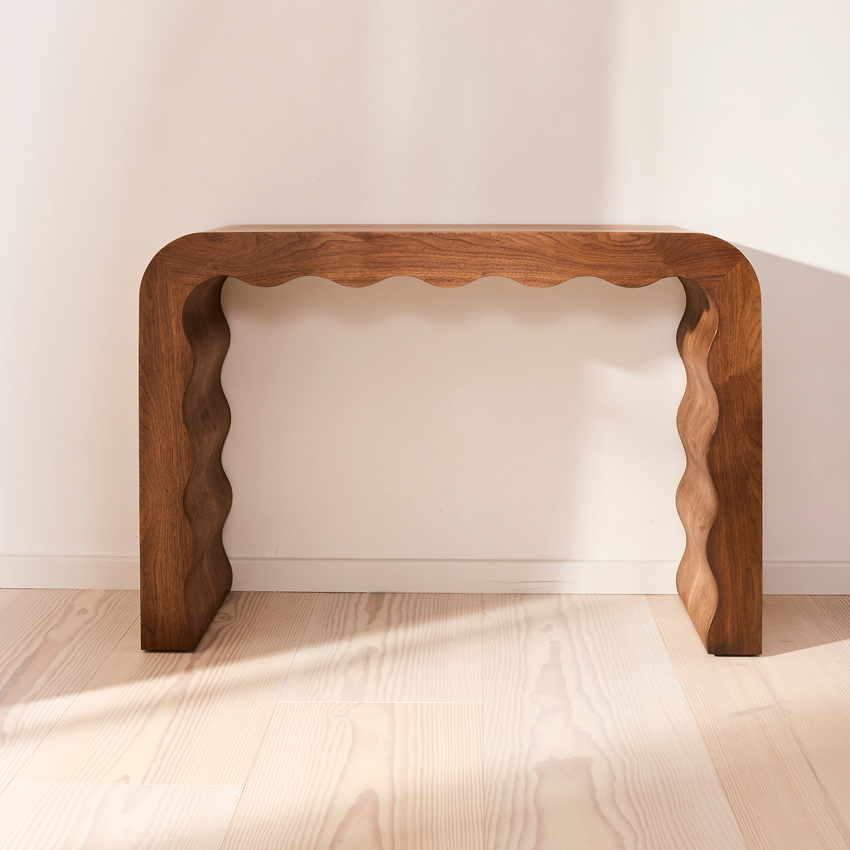 Serafina- Dark Wood Wavy Arched Premium Console Table