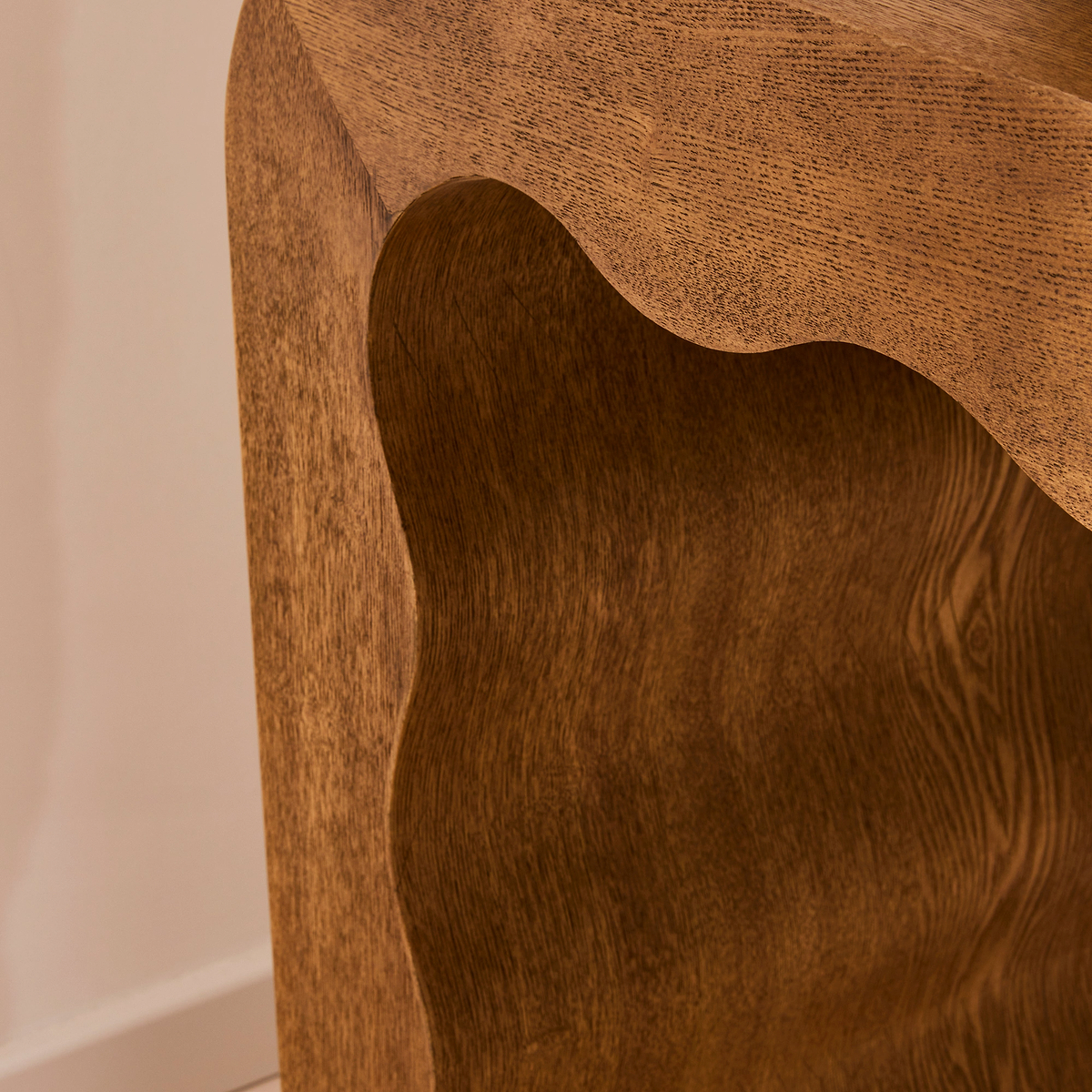 Serafina- Warm Wood Wavy Arched Premium Console Table