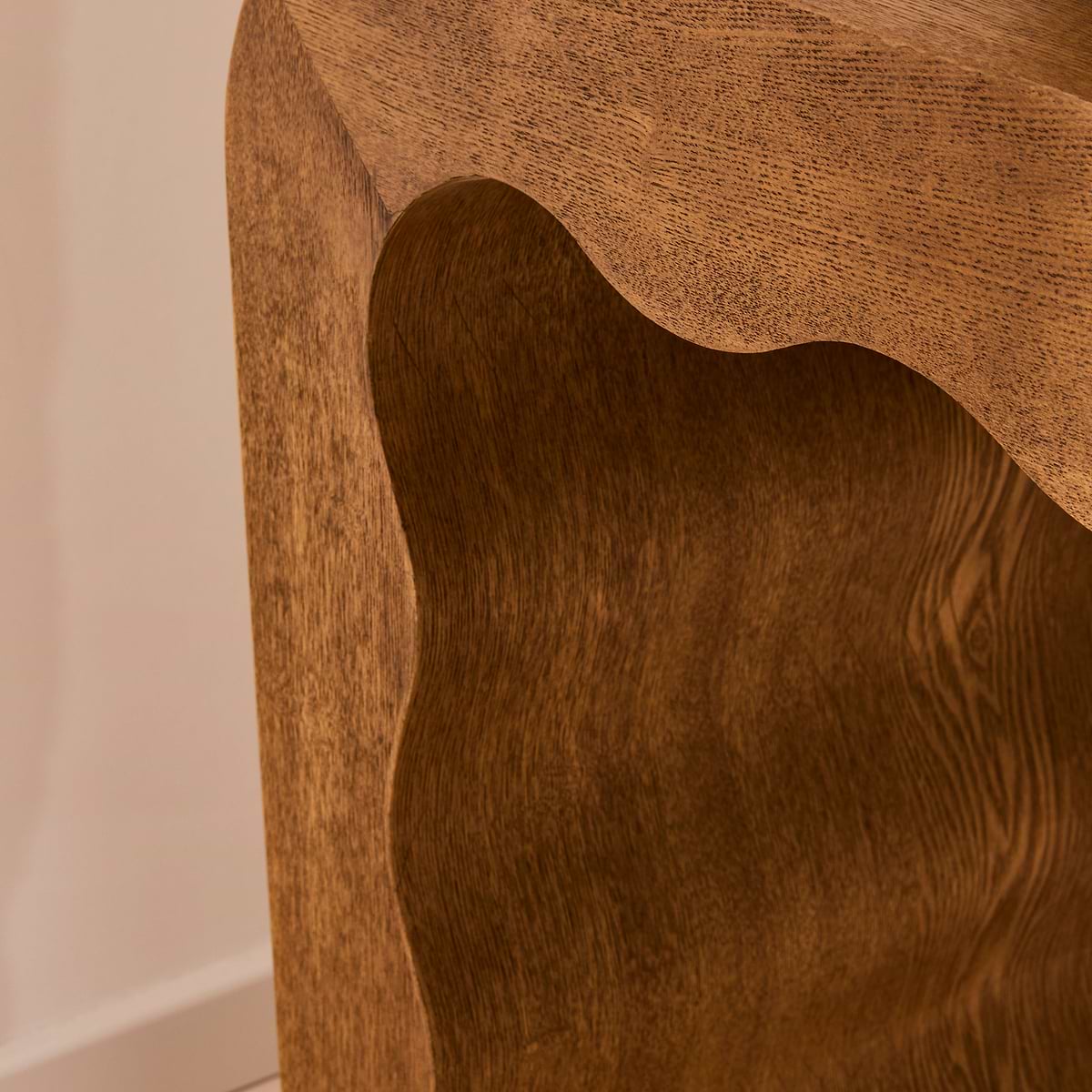 Serafina- Warm Wood Wavy Arched Premium Console Table