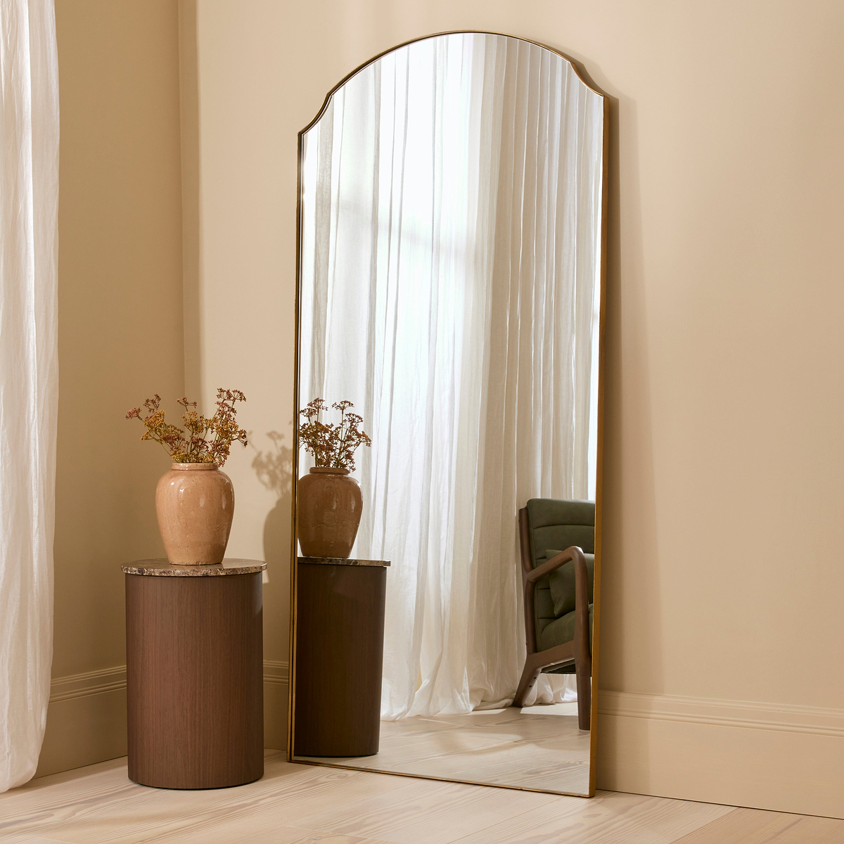 Isla - Gold Full Length Arched Metal Mirror 170cm x 80cm