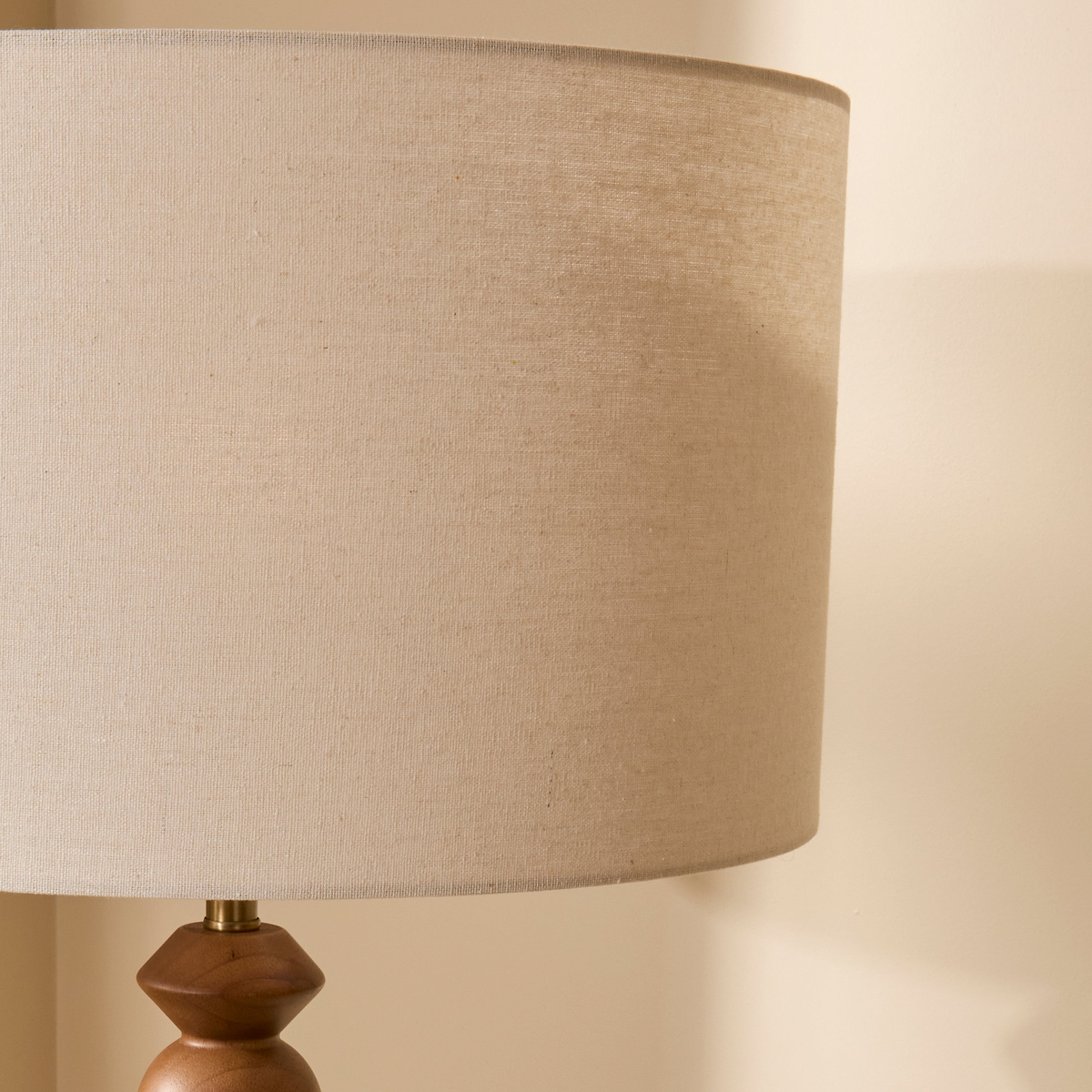 Ivy - Dark Wood Drum Shade Floor Lamp