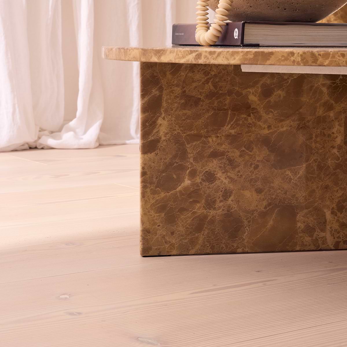 Ravello - Light Emperador Round Premium Solid Marble Coffee Table