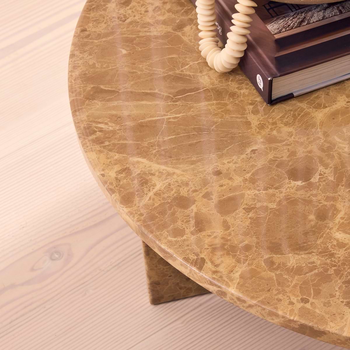 Ravello - Light Emperador Round Premium Solid Marble Coffee Table