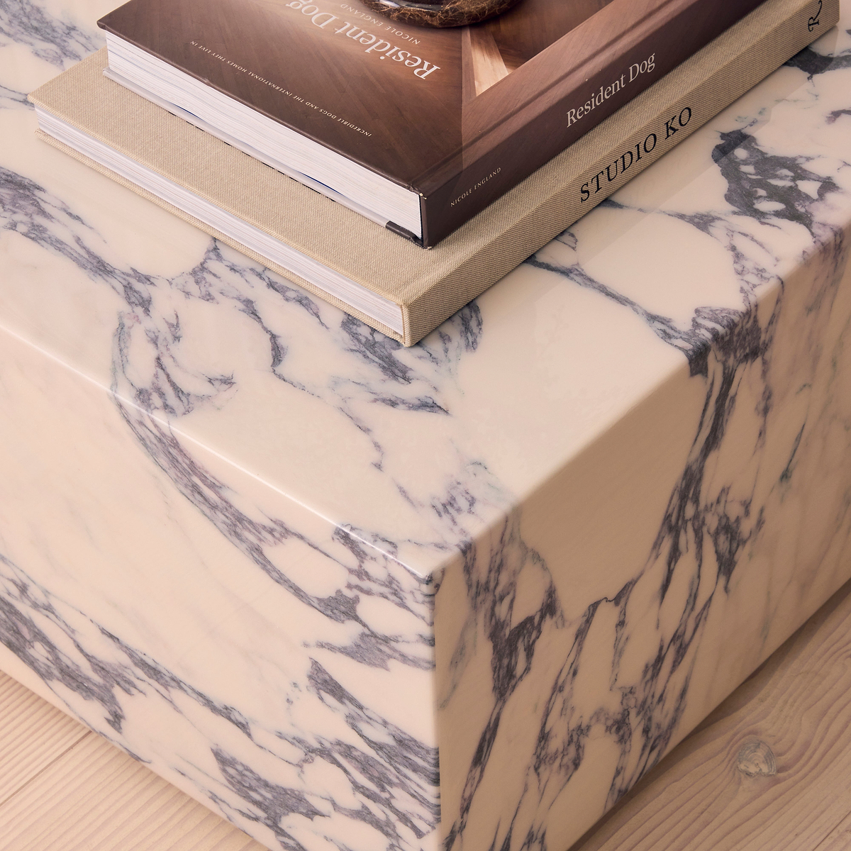 Atella - Arabescato Rectangular Premium Solid Marble Coffee Table