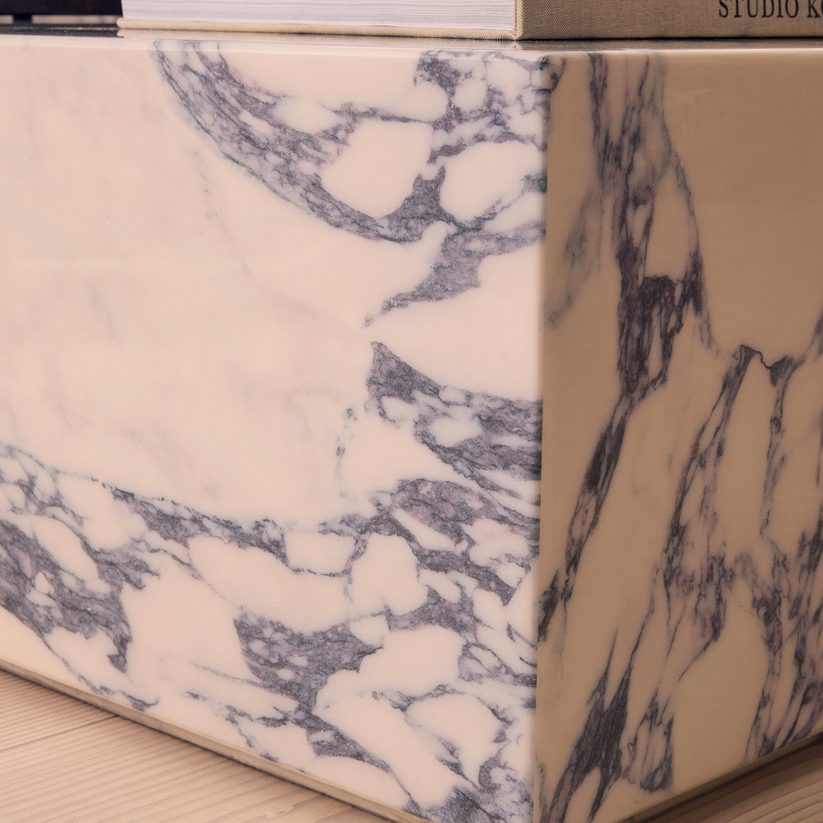 Atella - Arabescato Rectangular Premium Solid Marble Coffee Table