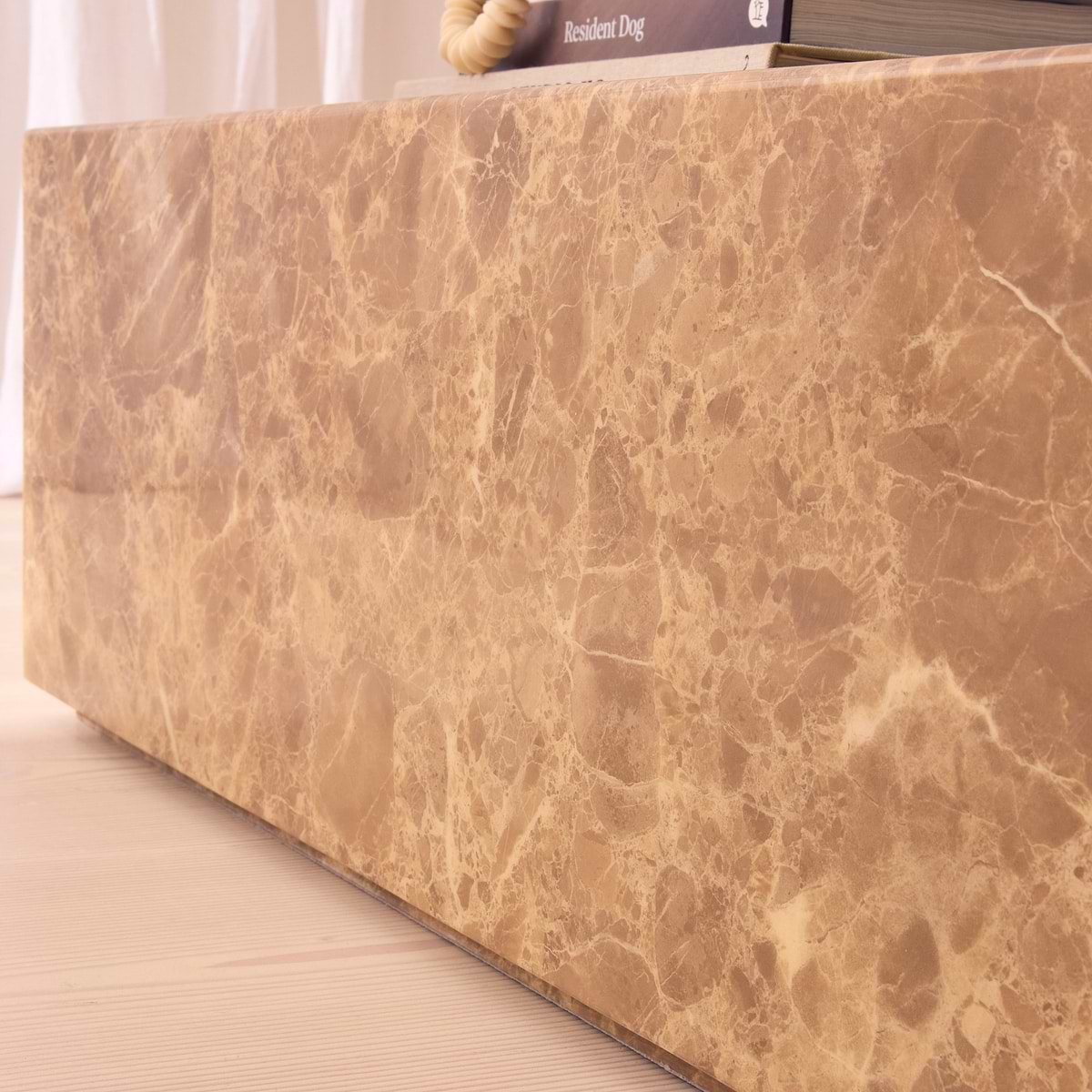 Atella - Light Emperador Rectangular Premium Solid Marble Coffee Table