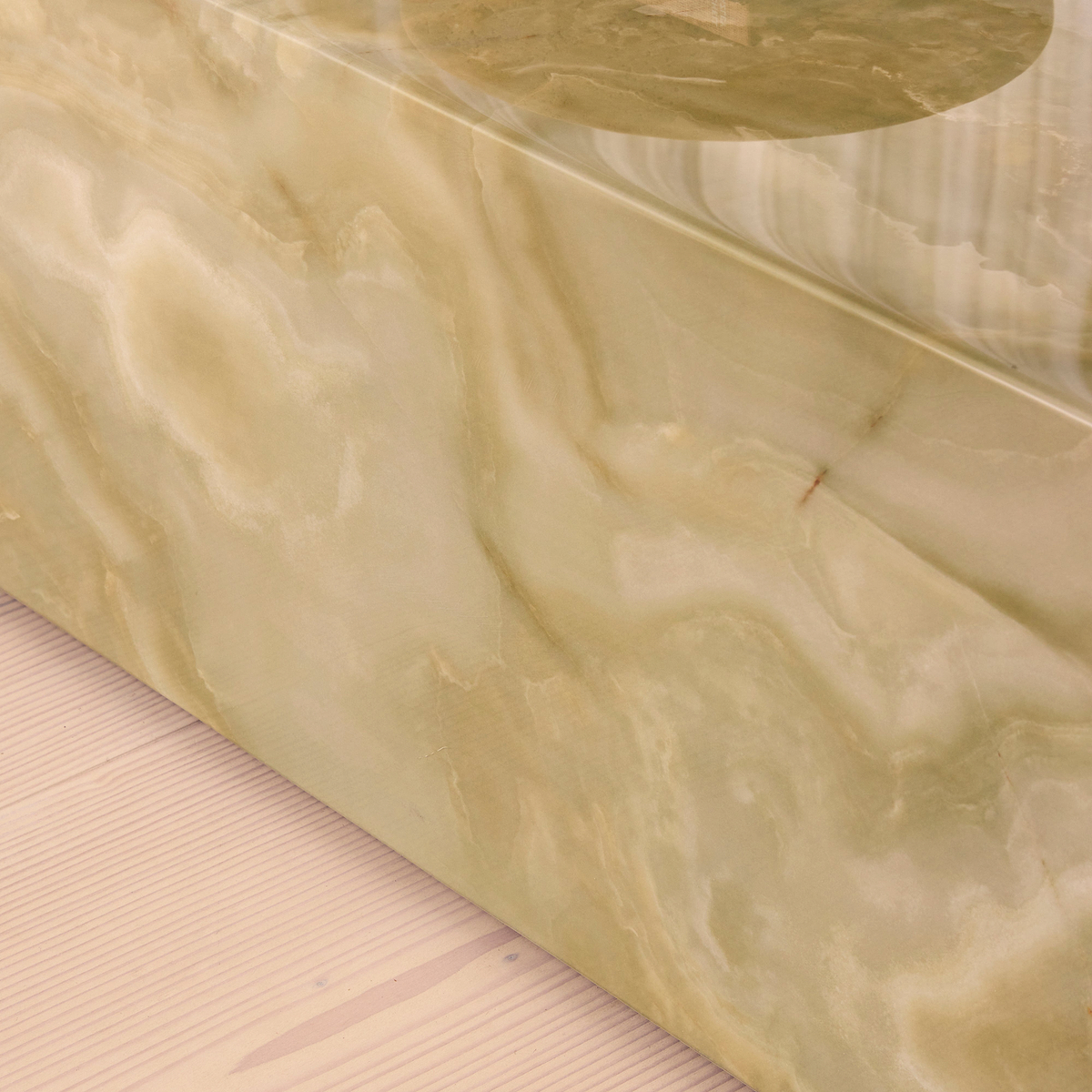 Atella - Green Onyx Rectangular Premium Solid Marble Coffee Table