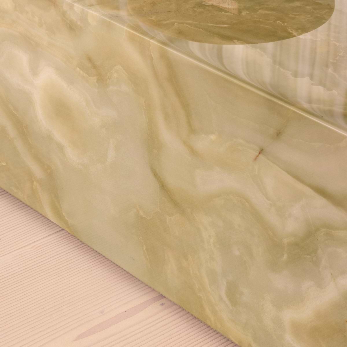 Atella - Green Onyx Rectangular Premium Solid Marble Coffee Table