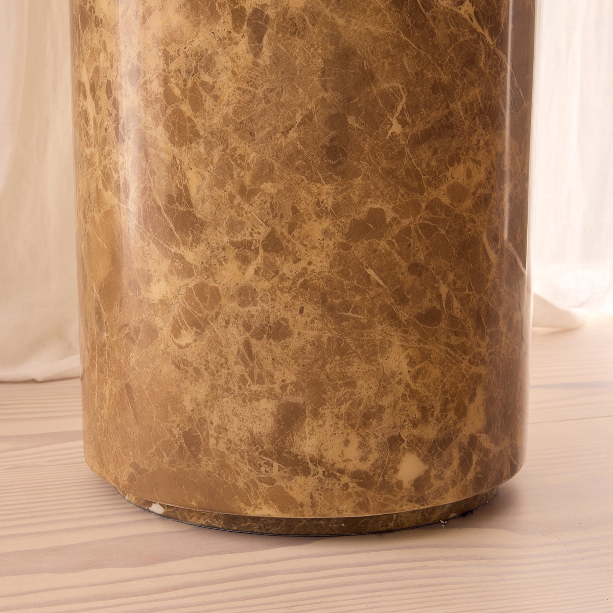 Atella - Light Emperador Round Premium Solid Marble Side Table