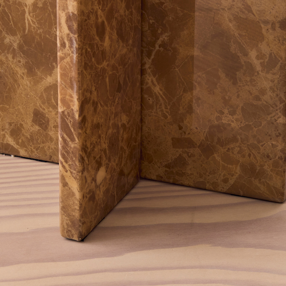 Ravello - Light Emperador Round Premium Solid Marble Side Table