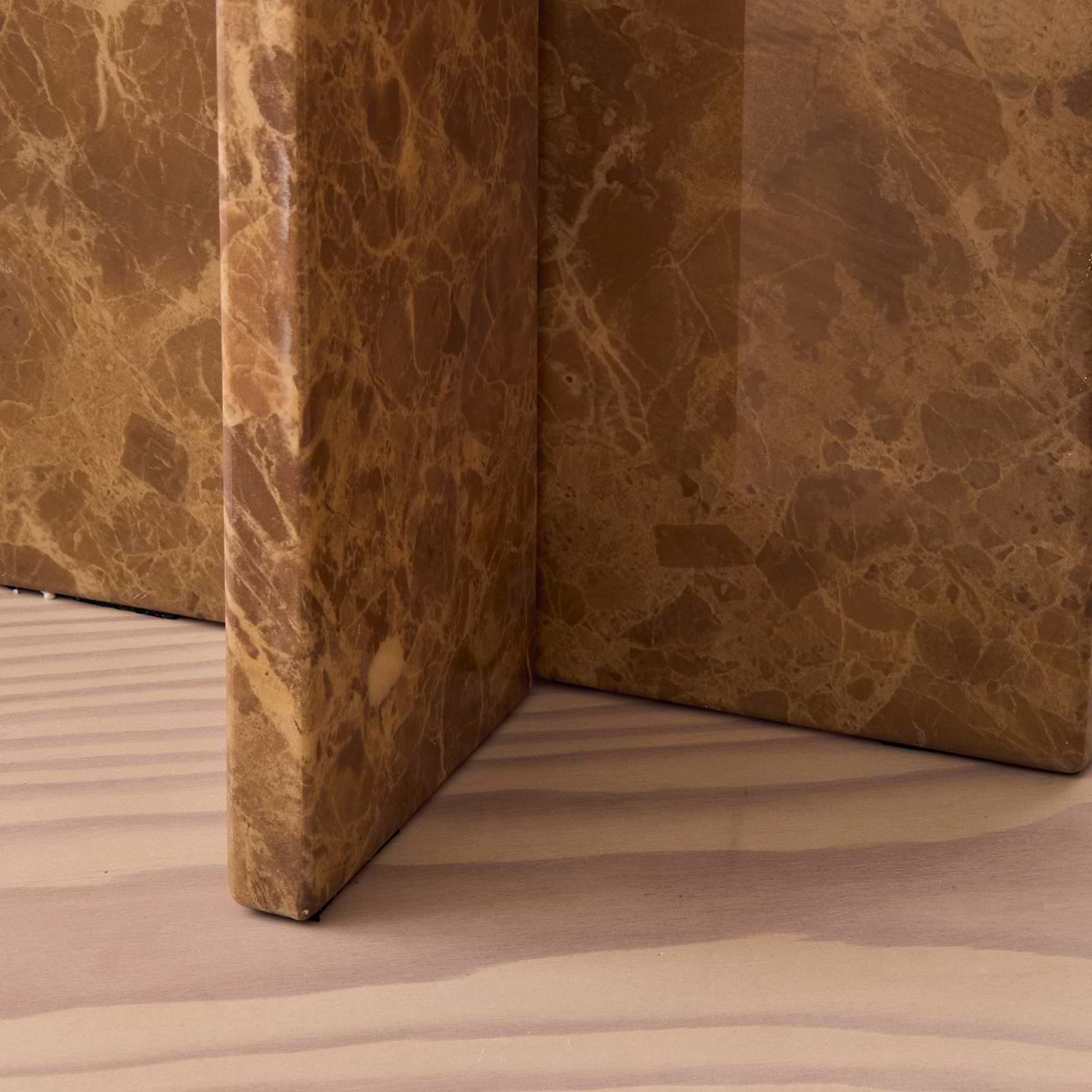 Ravello - Light Emperador Round Premium Solid Marble Side Table