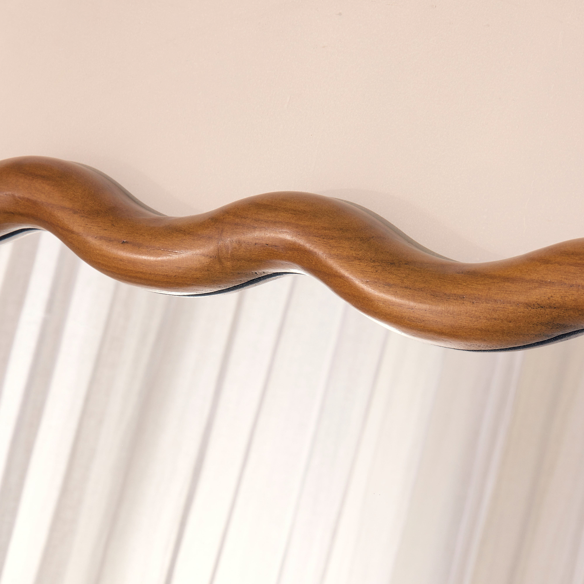 Marea - Dark Wood Wavy Retro Full Length Mirror 170cm x 80cm