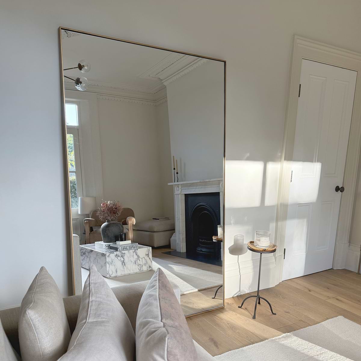 Theo - Full Length Gold Rectangular Extra Large Metal Mirror 190cm x 120cm