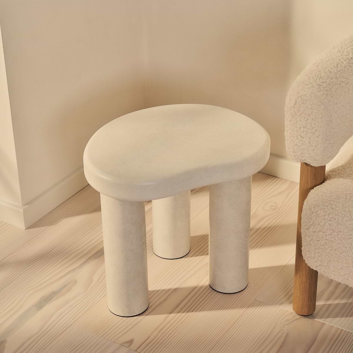 Savanna - Concrete Irregular Wooden Side Table